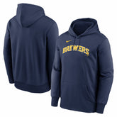 Milwaukee Brewers Nike Primary Wordmark Therma Hoodie - MLB