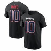 Drake Maye New England Patriots Carbon Name & Number T-Shirt Black | Nike for Sale