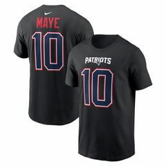 Drake Maye New England Patriots Carbon Name & Number T-Shirt Black | Nike for Sale