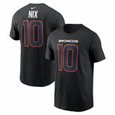 Bo Nix Denver Broncos Carbon Name & Number T-Shirt Black | Nike for Sale