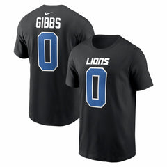 Jahmyr Gibbs Detroit Lions Carbon Name & Number T-Shirt Black | Nike for Sale