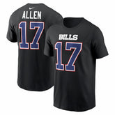 Josh Allen Buffalo Bills Carbon Name & Number T-Shirt Black | Nike for Sale
