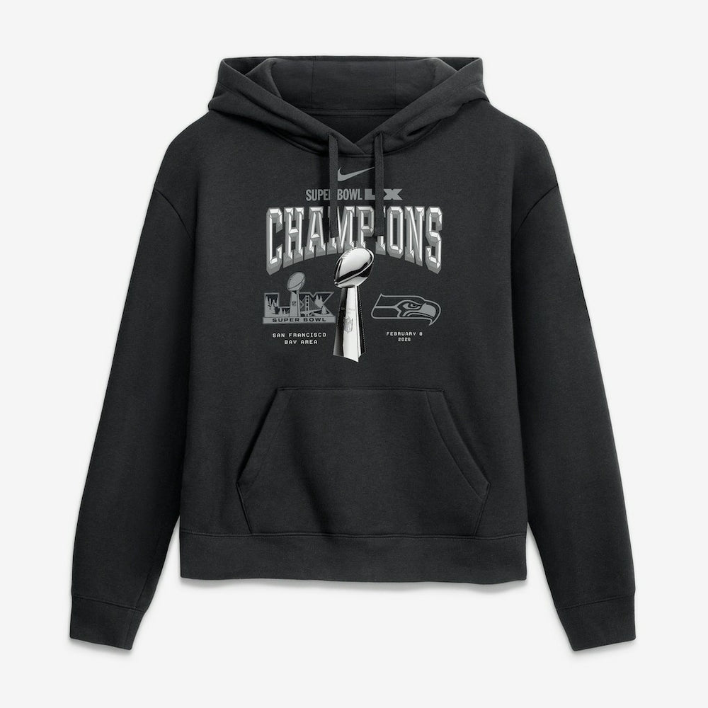Seattle Seahawks Women's Super Bowl LX Champions Locker Room Trophy Collection Hoodie Black | Nike for Sale