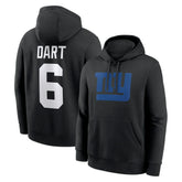 Jaxson Dart New York Giants Player Name & Number Fleece Hoodie Black | Nike for Sale