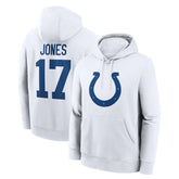 Daniel Jones Indianapolis Colts Player Name & Number Fleece Hoodie White | Nike for Sale