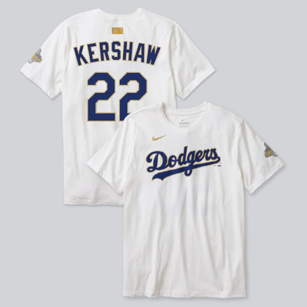 Clayton Kershaw Los Angeles Dodgers Nike 2026 Gold Collection Player Name & Number T-Shirt - MLB