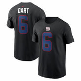 Jaxson Dart New York Giants Name & Number T-Shirt Black | Nike for Sale