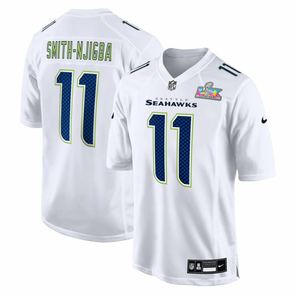 Jaxon Smith-Njigba Seattle Seahawks Super Bowl LX Patch Tundra Fashion Game Jersey White | Nike for Sale