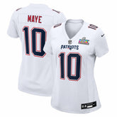 Drake Maye New England Patriots Women's Super Bowl LX Patch Tundra Fashion Game Jersey White | Nike for Sale