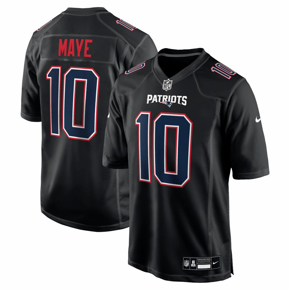 Drake Maye New England Patriots Game Jersey Carbon Black | Nike for Sale