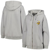 Minnesota Vikings The Wild Collective Women's Faux Fur Lined Tri-Blend Full-Zip Hoodie Gray | NFL
