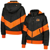 Cincinnati Bengals The Wild Collective Women's Puffer Full-Zip Hoodie Black | NFL