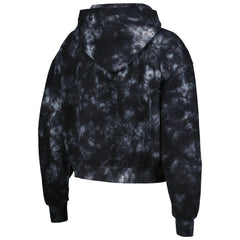 Las Vegas Raiders The Wild Collective Women's Tie-Dye Cropped Pullover Hoodie Black | NFL