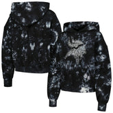Minnesota Vikings The Wild Collective Women's Tie-Dye Cropped Pullover Hoodie Black | NFL