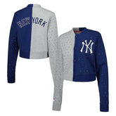 New York Yankees Terez Women's Cropped Button-Up Cardigan - MLB