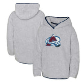 Colorado Avalanche Girls Youth Ultimate Teddy Fleece Pullover Hoodie - Heather Gray - NHL