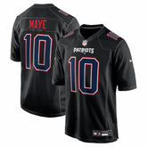 Drake Maye New England Patriots Fashion Game Jersey Carbon Black | Nike for Sale
