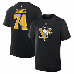 Stuart Skinner Pittsburgh Penguins Fanatics Authentic Stack Name & Number T-Shirt - Black - NHL