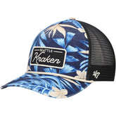 Seattle Kraken '47 Tropicalia Allover Print Trucker Adjustable Hat - Navy - NHL