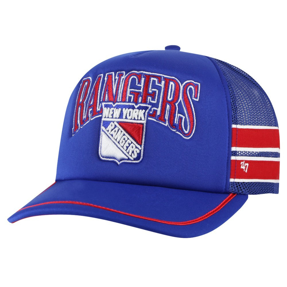 New York Rangers '47 Sideband Stripes Trucker Snapback Hat - Blue - NHL