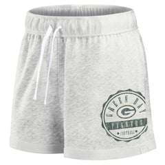 Green Bay Packers Women's Vintage Badge Shorts Oatmeal | Fanatics