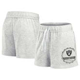 Las Vegas Raiders Women's Vintage Badge Shorts Oatmeal | Fanatics