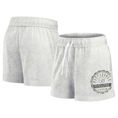 Pittsburgh Steelers Women's Vintage Badge Shorts Oatmeal | Fanatics