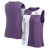 Baltimore Ravens FanaticsWomen's Script Color Block Tank Top Purple/White | Fanatics