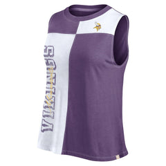 Minnesota Vikings FanaticsWomen's Script Color Block Tank Top Purple/White | Fanatics