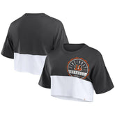 Cincinnati Bengals Women's Boxy Color Split Cropped T-Shirt Black/White | Fanatics