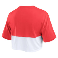 Kansas City Chiefs Women's Boxy Color Split Cropped T-Shirt Red/White | Fanatics