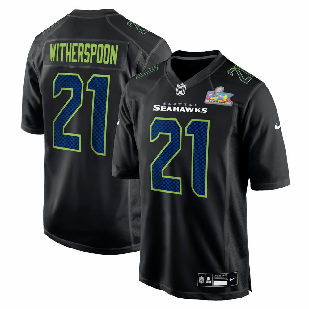 Devon Witherspoon Seattle Seahawks Super Bowl LX Patch Carbon Fashion Game Jersey Black | Nike for Sale
