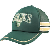 Milwaukee Bucks '47 Sidebrand Stripes Trucker Adjustable Hat Hunter Green - NBA