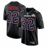 TreVeyon Henderson New England Patriots Super Bowl LX Patch Carbon Fashion Game Jersey Black | Nike for Sale
