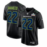 Rashid Shaheed Seattle Seahawks Super Bowl LX Patch Carbon Fashion Game Jersey Black | Nike for Sale