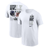 New England Patriots vs. Seattle Seahawks Super Bowl LX Dueling T-Shirt White | Nike for Sale