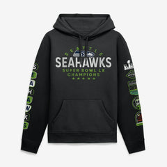 Seattle Seahawks Super Bowl LX Champions Banner Year Hoodie Black | Fanatics