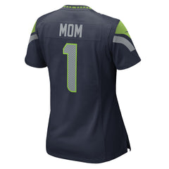 Number 1 Mom Seattle Seahawks Women's Game Jersey College Navy | Nike for Sale