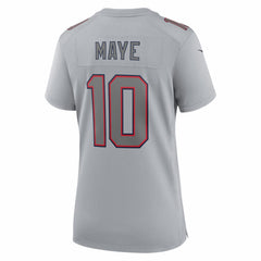Drake Maye New England Patriots Women's Super Bowl LX Patch Atmosphere Fashion Game Jersey Silver | Nike for Sale