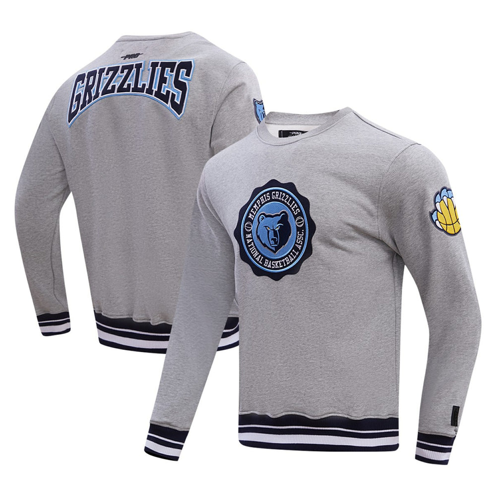 Memphis Grizzlies Pro Standard Crest Emblem Pullover Sweatshirt Heather Gray - NBA