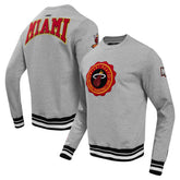 Miami Heat Pro Standard Crest Emblem Pullover Sweatshirt Heather Gray - NBA