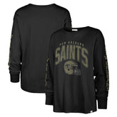 New Orleans Saints '47 Women's Tom Cat Lightweight Long Sleeve T-Shirt Black | 47 brand