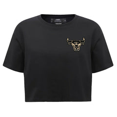 Chicago Bulls Pro Standard Women's Holiday Glam Boxy T-Shirt Black - NBA