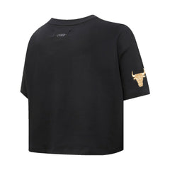Chicago Bulls Pro Standard Women's Holiday Glam Boxy T-Shirt Black - NBA