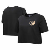 Memphis Grizzlies Pro Standard Women's Holiday Glam Boxy T-Shirt Black - NBA