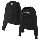 Philadelphia 76ers Pro Standard Women's Glam Cropped Pullover Sweatshirt - Black - NBA