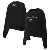 Charlotte Hornets Pro Standard Women's Glam Cropped Pullover Sweatshirt - Black - NBA