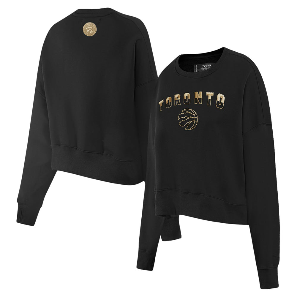 Toronto Raptors Pro Standard Women's Glam Cropped Pullover Sweatshirt - Black - NBA