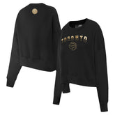 Toronto Raptors Pro Standard Women's Glam Cropped Pullover Sweatshirt - Black - NBA