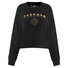 Toronto Raptors Pro Standard Women's Glam Cropped Pullover Sweatshirt - Black - NBA